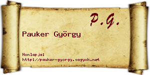 Pauker György névjegykártya